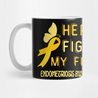 Her Fight My Fight Ribbon Endometriosis Awareness Mug